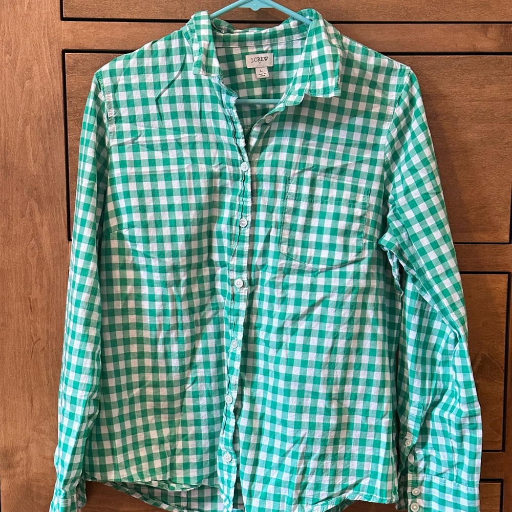 J. Crew Gingham lightweight cotton shirt in signature fit